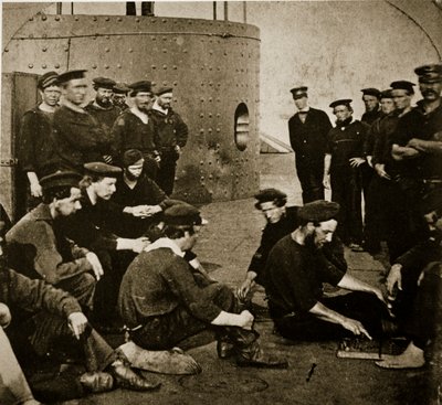 デッキのオリジナル「モニター」の乗組員、1862年 作： Mathew B. Brady